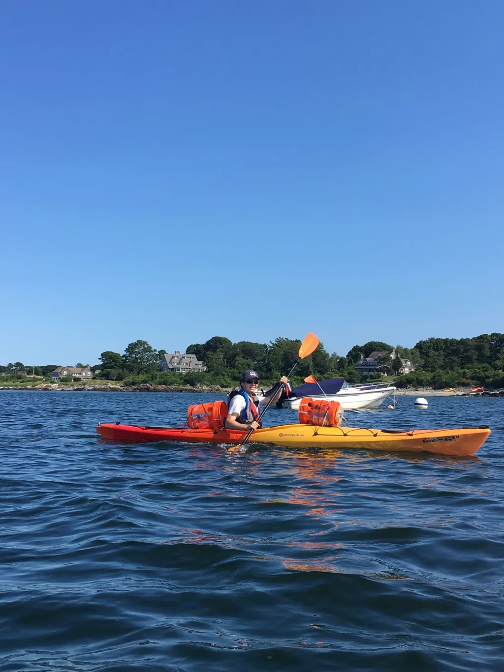 Robinson occasionally retrieves drifters via kayak, allowing him to more easily navigate the rocky and complex coastline