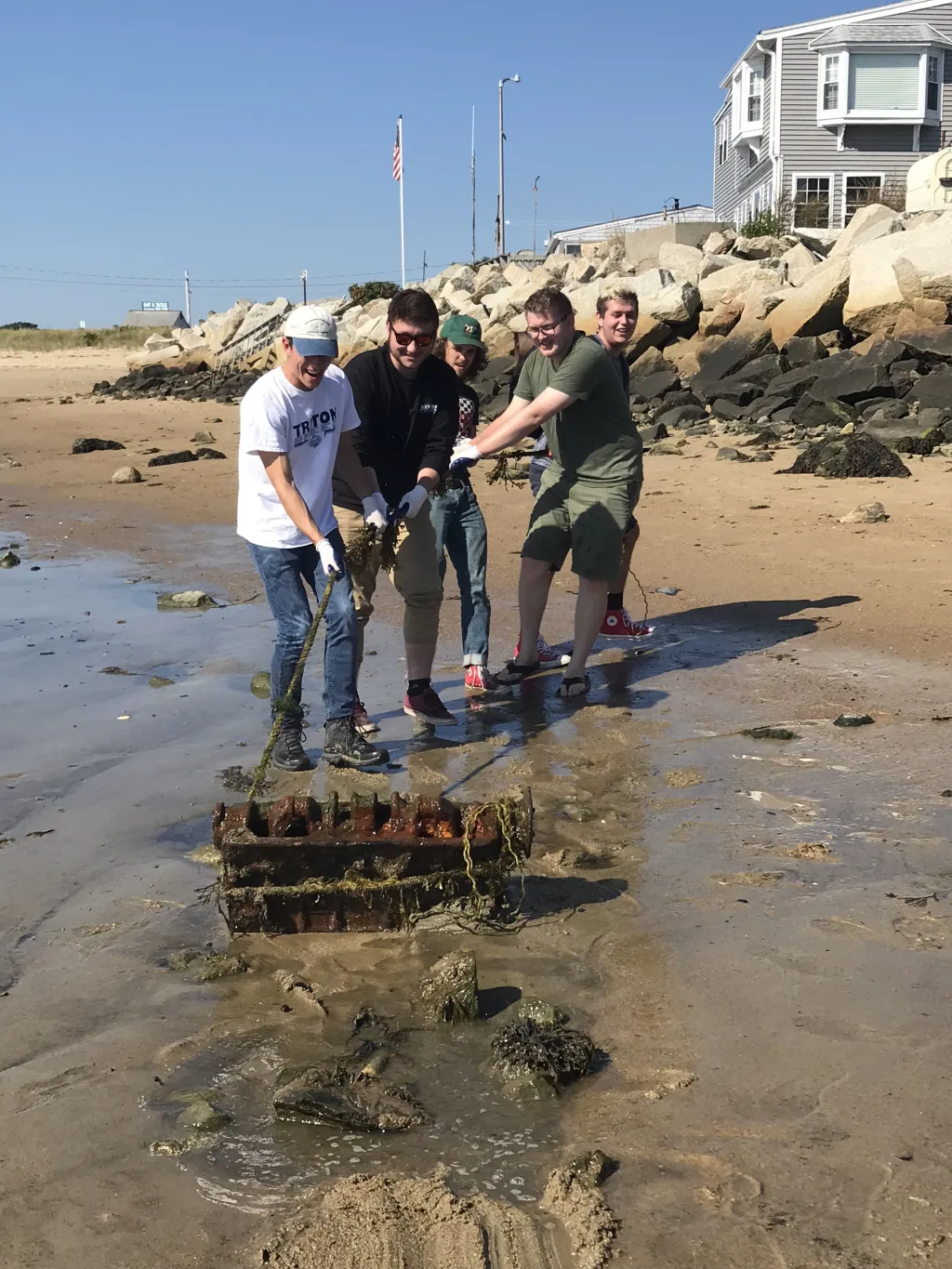 A 200-pound boat engine was one of the more unusual items found