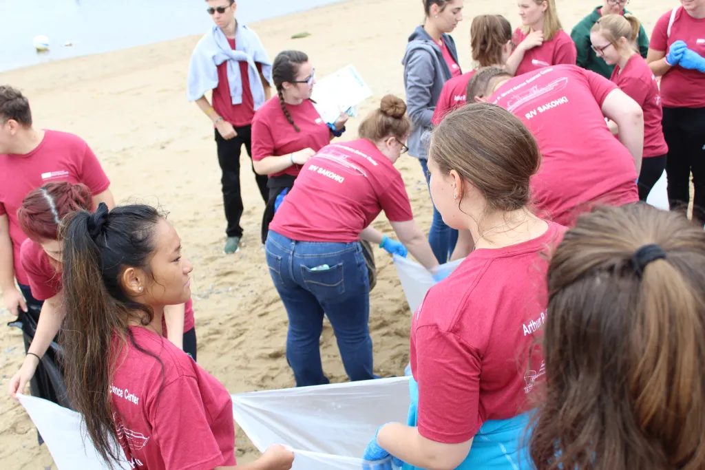 The clean-up netted nearly 400 pounds of trash from the beach, jetty and parking lot