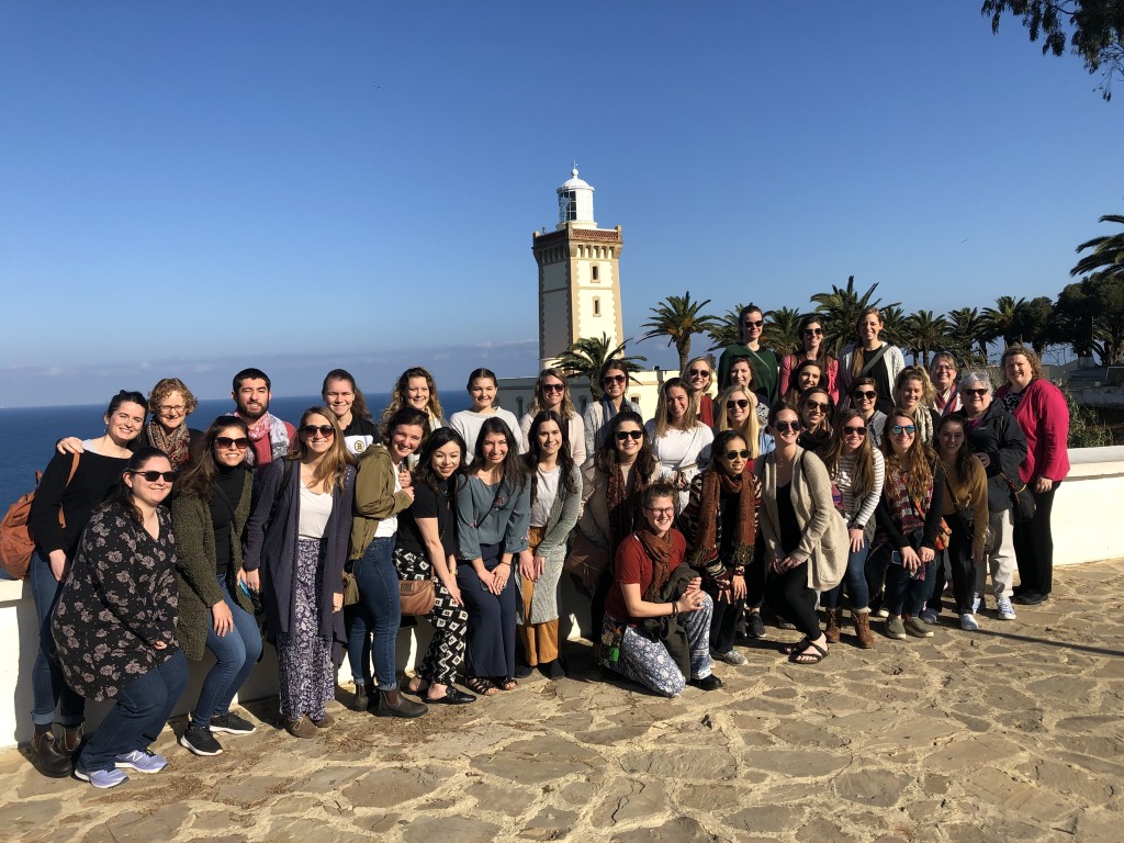 A group of 27 UNE occupational therapy students, plus four students from physical therapy, in Tangier, Morocco