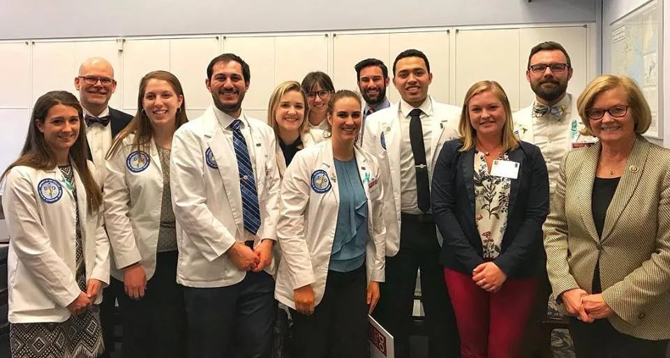 UNE COM students with Rep. Chellie Pingree