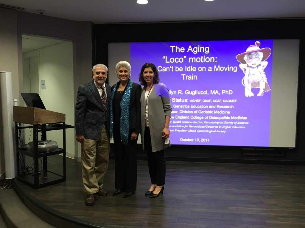 Marilyn Gugliucci with Jerry Cammarata, Ph.D., and Athina Giovanis, D.O., ’17 of Touro COM