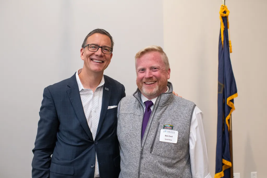 UNE President James Herbert with Ben Ford of Verrill Dana