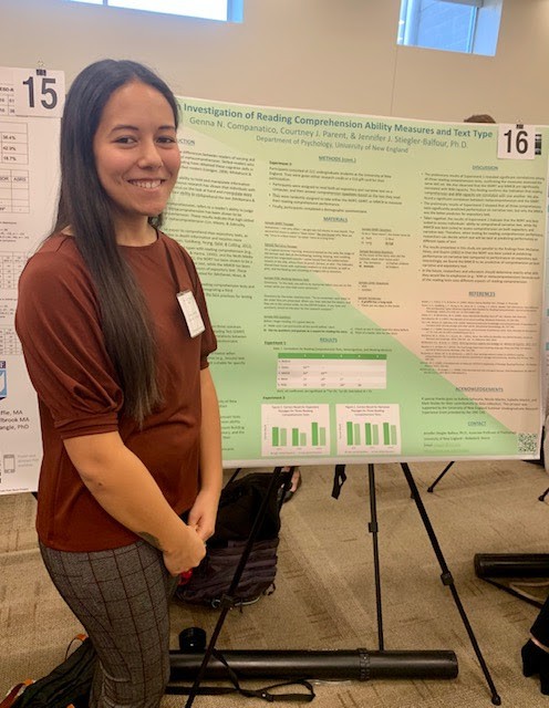 Genna Companatico with her research poster