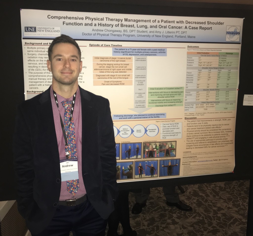 Andrew Chongaway presented a poster based on his coursework within the DPT program at the meeting