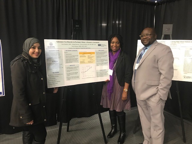 Norhuda Alsahlawi presented her poster on resources in Portland for substance abuse disorder
