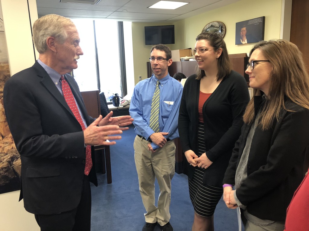 Maine LEND members discussed issues of importance to them with Senator Angus King