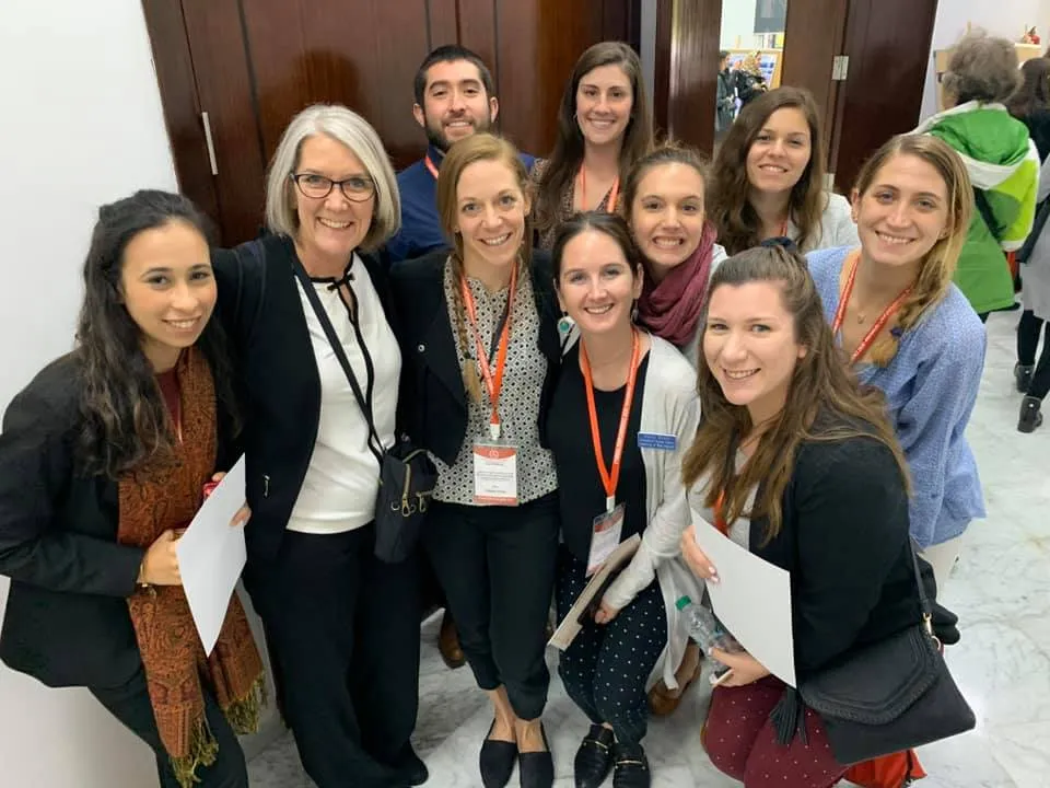 UNE OT students pose with Wendy Hildebrand, AOTA president