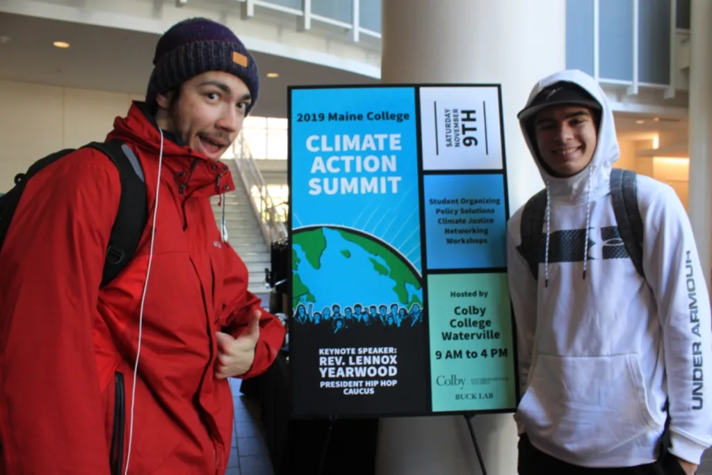 Students Jon Petrow and Radu Dumitrascu were excited upon their arrival at the summit