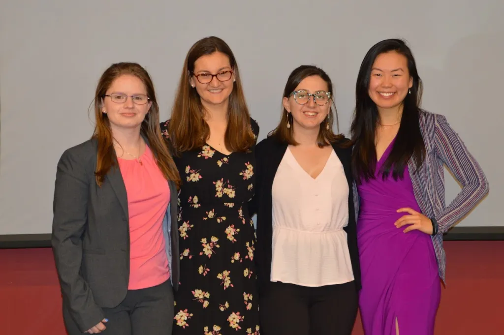 Emily Cathey, Anna Herling, Esra Omeroglu, and Ivy Shen finished in second place