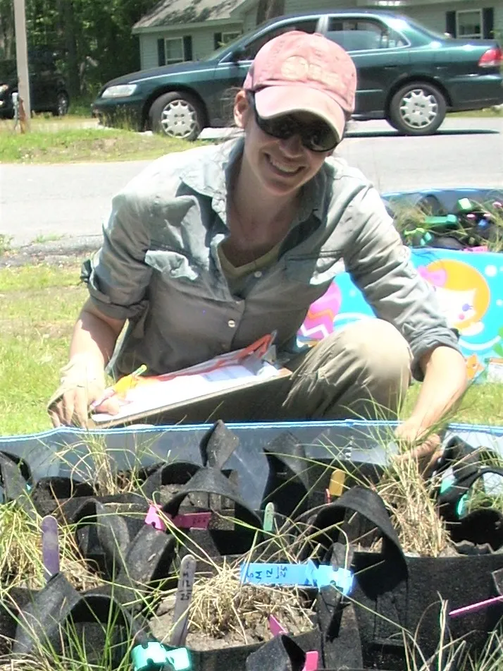 Tessa Dowling taking measurements in her experiment