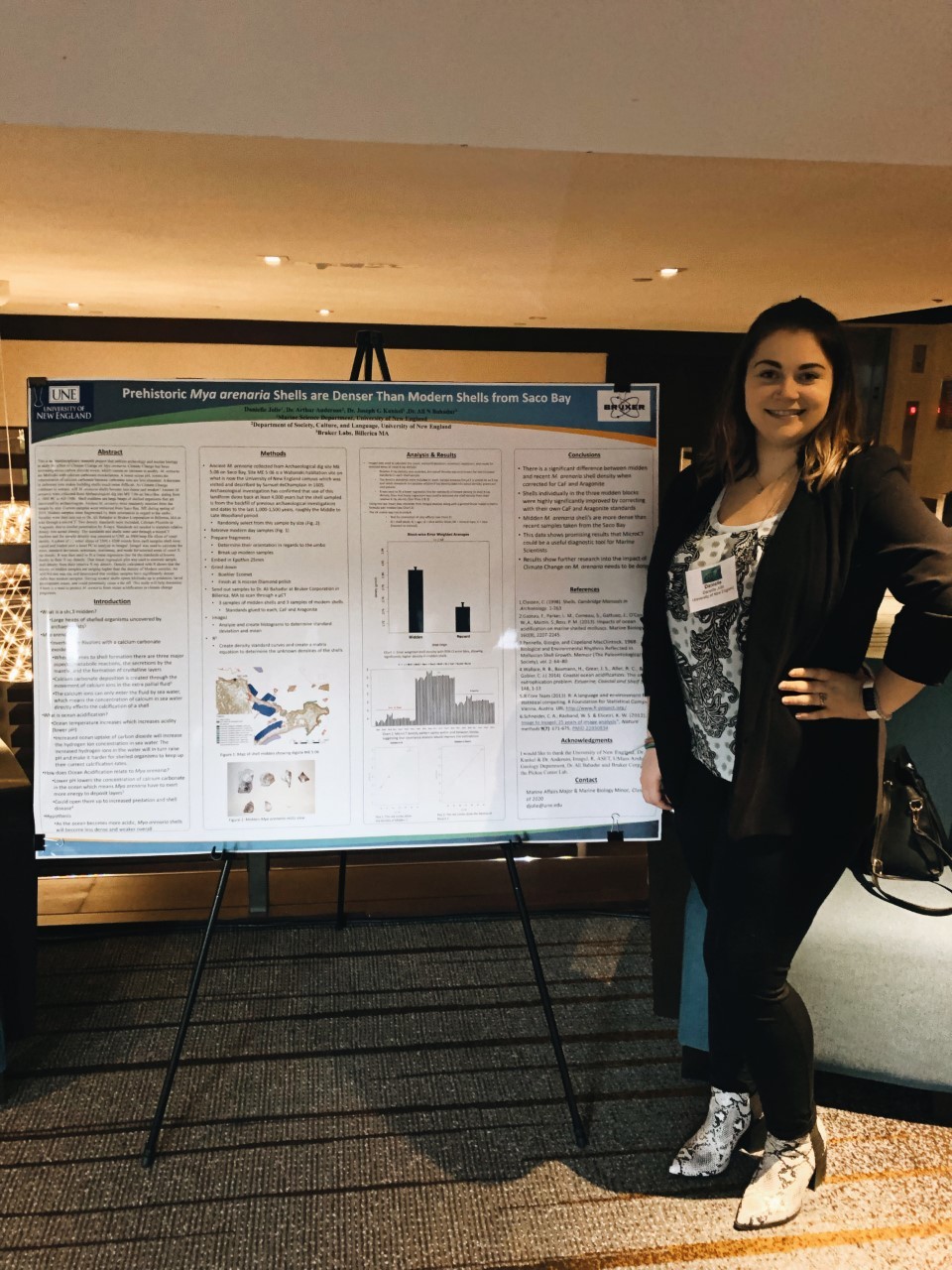 Student Danielle Jolie presented her research poster on the density of shells