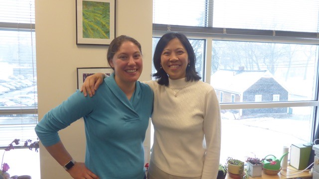 Lead research article author Alexa Wakley with Ling Cao