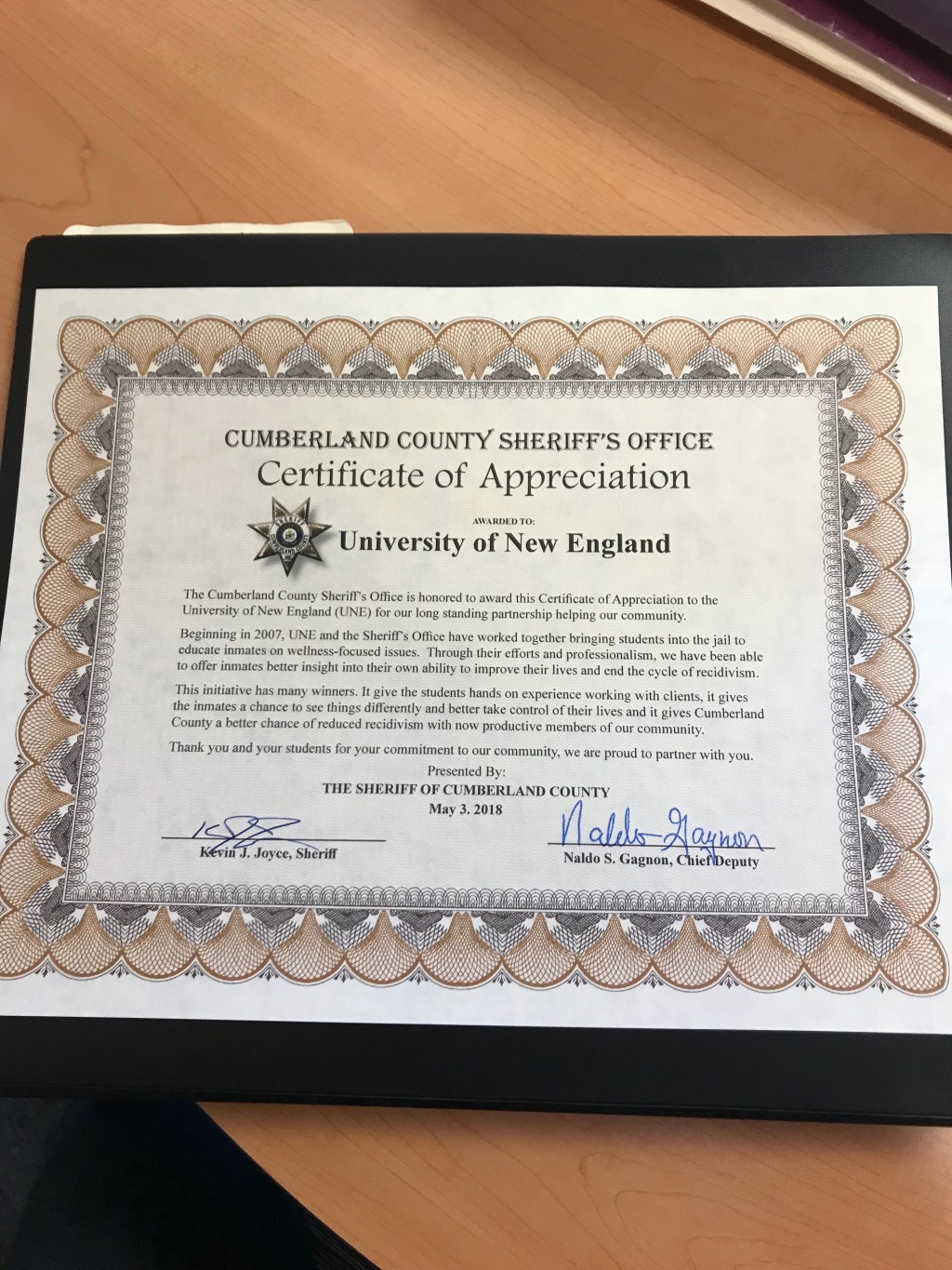 2018 Volunteer Appreciation Award