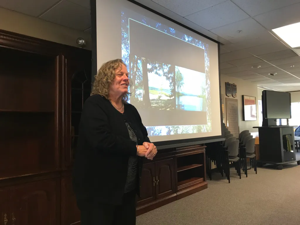 Christine Feurt speaks at the Saco Watershed Collaborative annual meeting