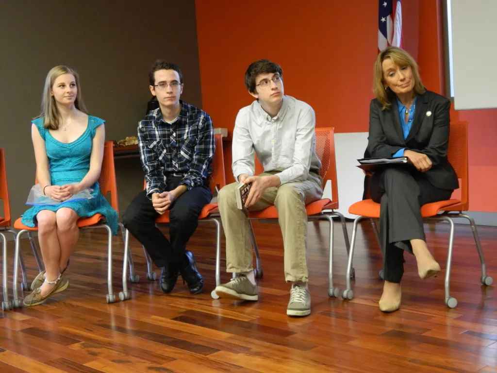 Along with other Dover Youth to Youth high school participants, Haley Demers, Conor Wiley and Alec Willett conducted an advocacy