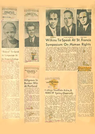 Scrapbooked articles of the Human Rights symposium in 1964
