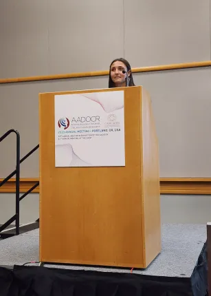 Egan Sachs-Hecht presenting at the AADOCR meeting