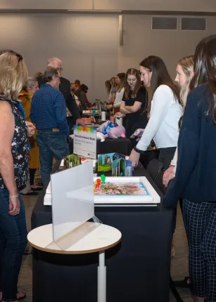 A view down the row of project tables