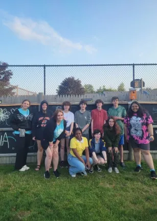 group of students outside