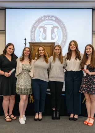 PSI CHI 2025 officers pose for a photo