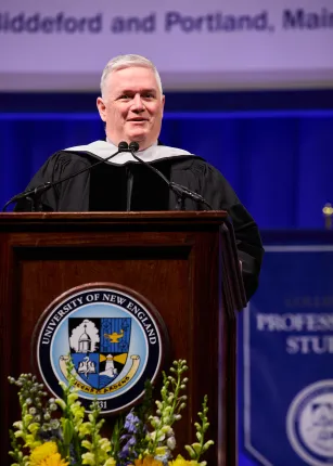 Commencement Speaker Dan McCormack addresses the Class of 2026