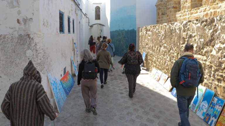 Photo of U N E students and staff exploring Morocco