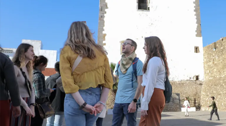 Photo of U N E students and staff exploring Morocco