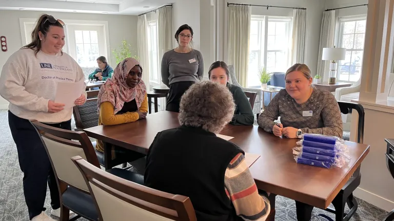 Students perform health screenings for older adults at Bessey Crossing