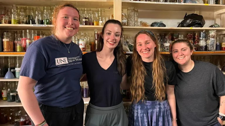 A group of students poses for a photo