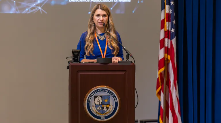 BioME executive director Agnieszka Carpenter welcomes the crowd