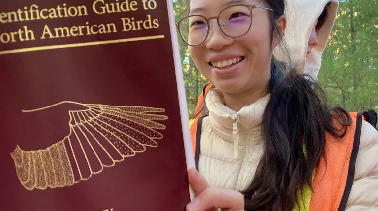 Professor Noah Perlut has taught a bird-banding class since 2011.