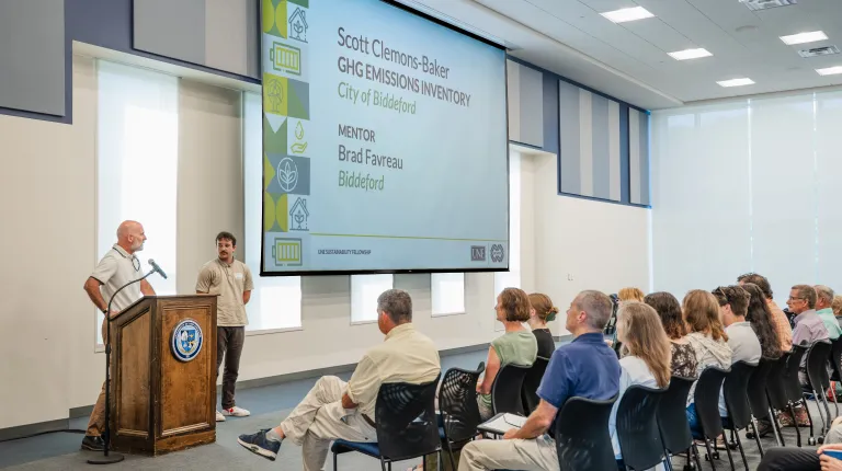 A Sustainability Fellow presents his summer work with the City of Biddeford