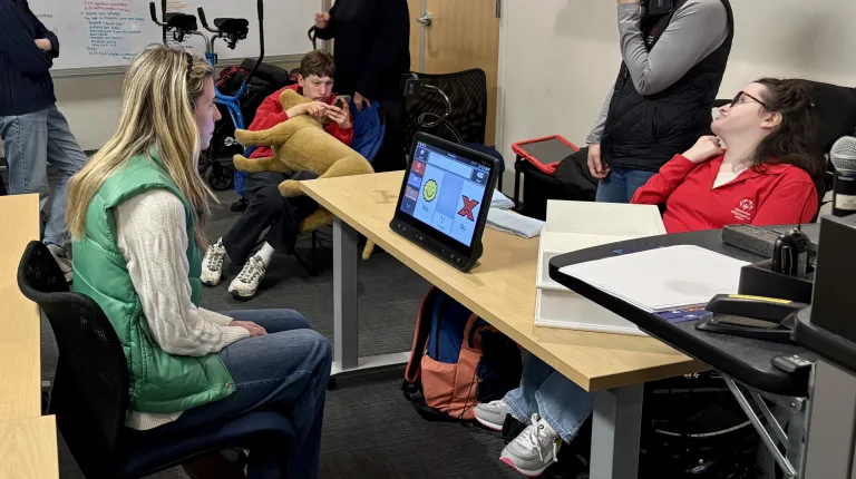 Occupational studies students learn real-world value of assistive technology from Special Olympics Maine athletes 