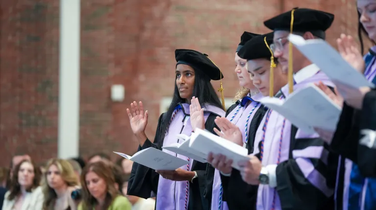 UNE dental graduates take their oath at 2026 Commencement