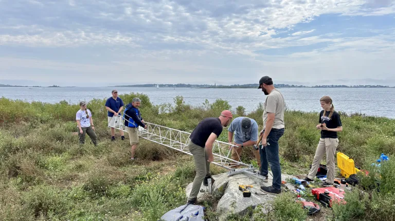 UNE researchers install wave radar to track spur jetty’s impact on Saco’s Camp Ellis