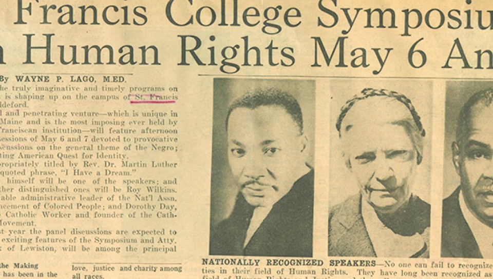 Scrapbooked articles of the Human Rights symposium in 1964