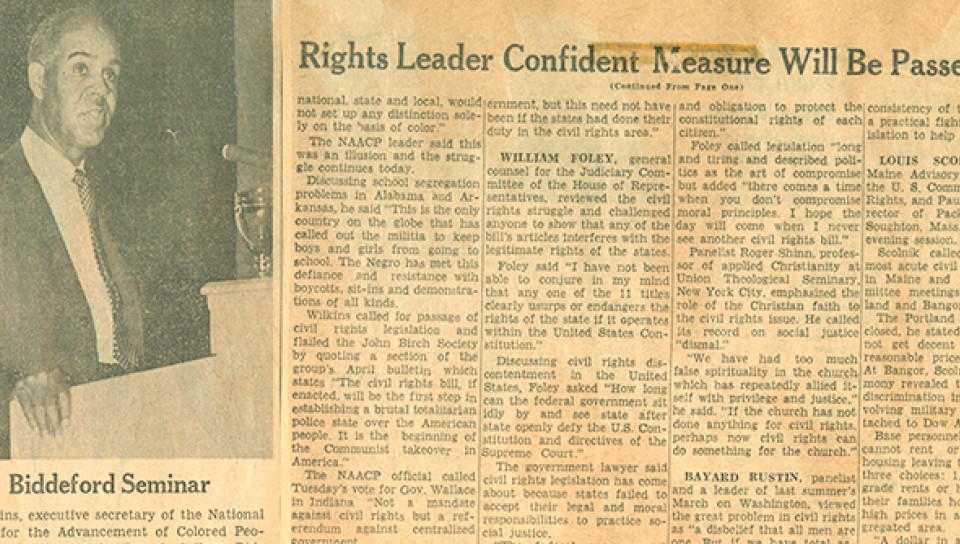 Scrapbooked articles of the Human Rights symposium in 1964