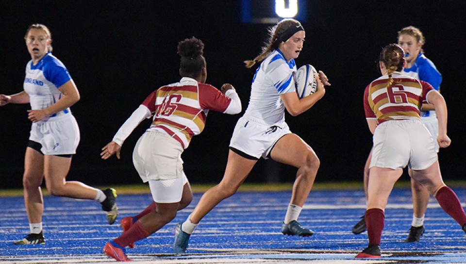 UNE Women's rugby team competes