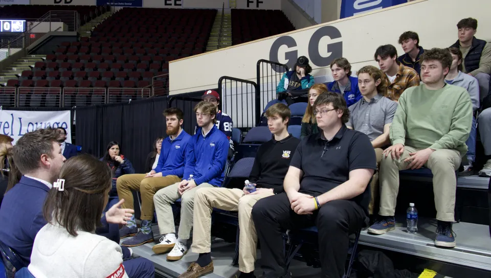 Business Department students attend an industry night panel featuring local sports and recreation professionals