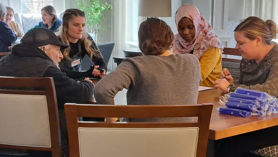 Students perform health screenings for older adults at Bessey Crossing