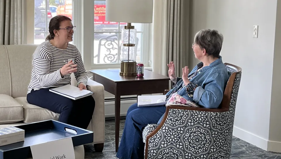 Students perform health screenings for older adults at Bessey Crossing