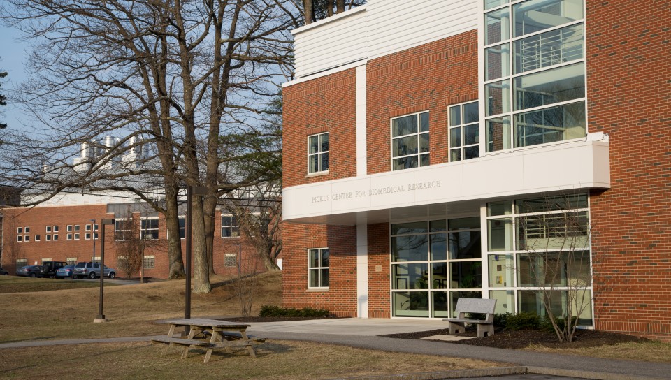 Exterior of the Pickus Center for Biomedical Research building on the Biddeford Campus