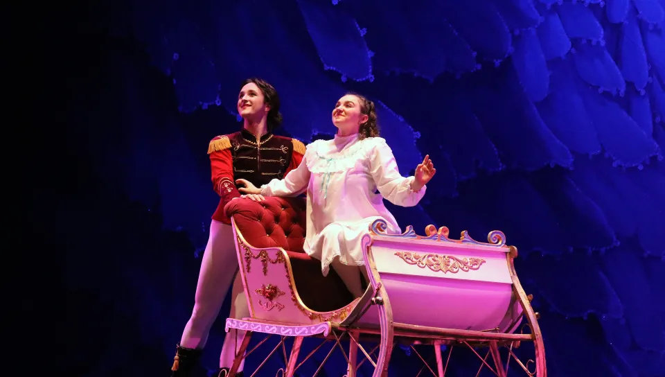 Trevor Seymour as The Nutcracker Prince dances with the character Clara in "The Nutcracker" onstage at Merrill Auditorium
