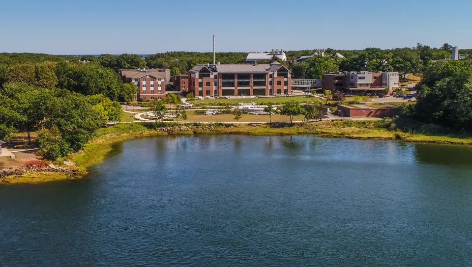 Aerial image of UNE's Biddeford Campus