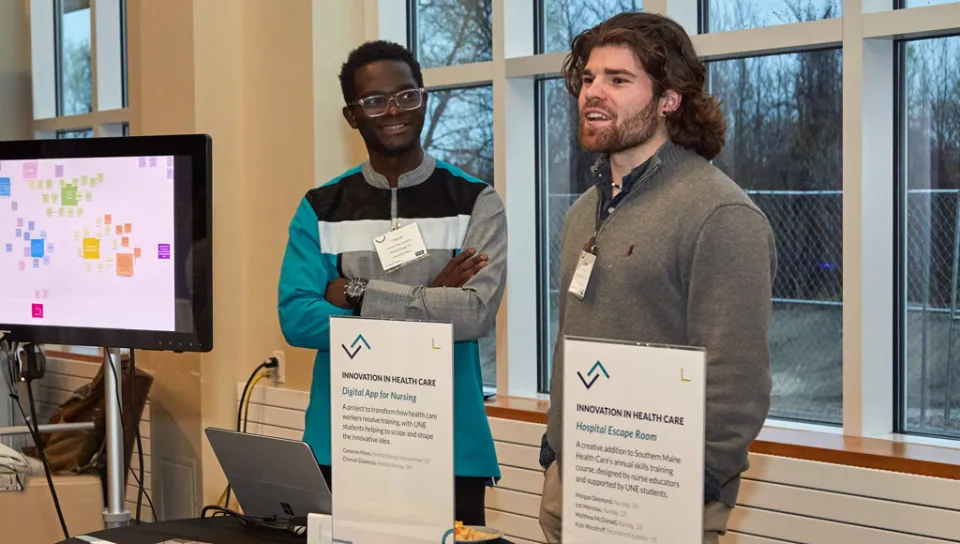 Two students describe their Innovation Challenge project