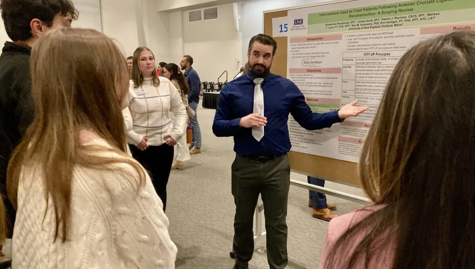 UNE's Department of Physical Therapy held its annual poster session for third-year students in December, and it included a job fair for the second year in a row.