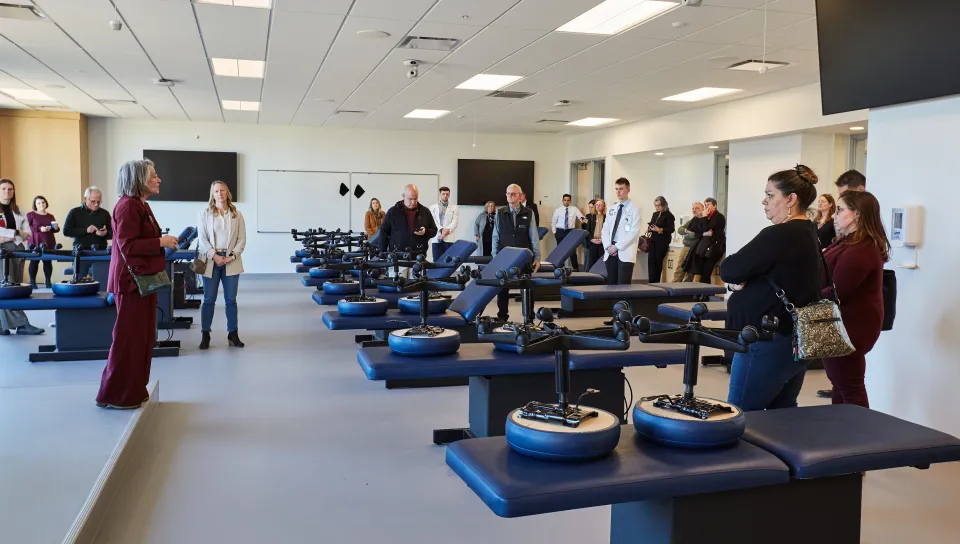Maine lawmakers and Portland Counselors get a first look at UNE's new medical educational facility on Jan. 10. 