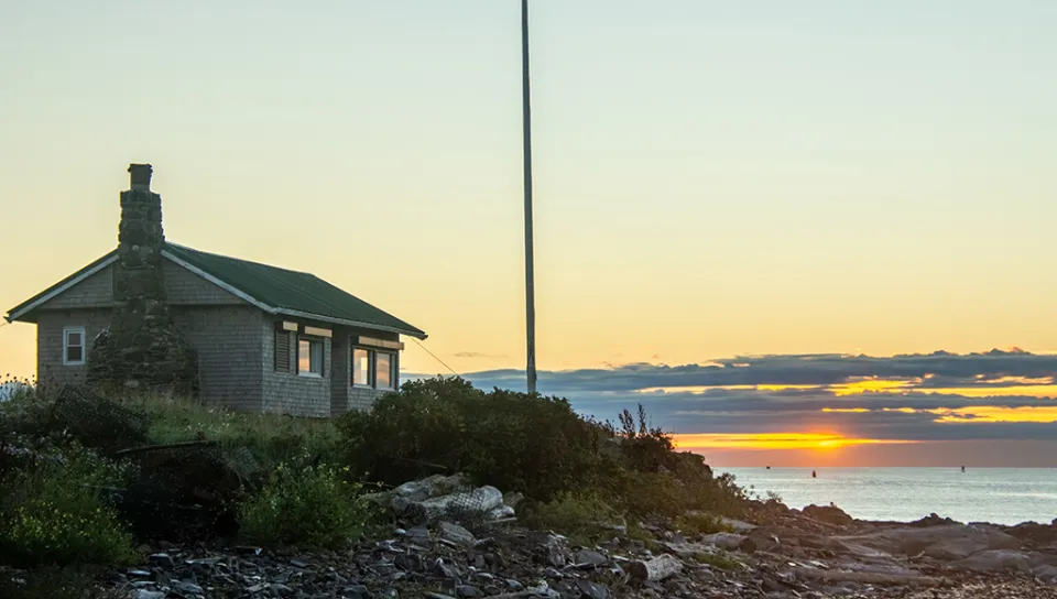 A building on U N E's Ram Island