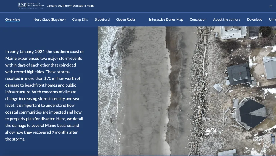    UNE research team first to publish report on impact of historic January 2024 storms on Maine coastlines 